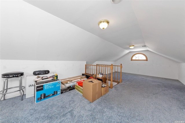 bonus room featuring carpet and lofted ceiling