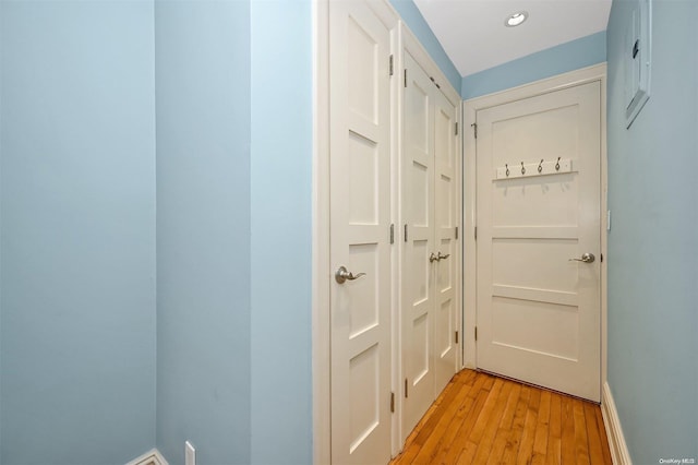 entryway with light wood-type flooring