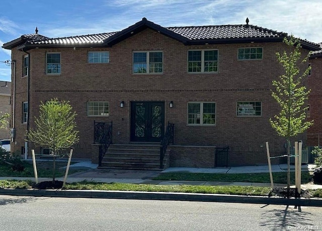 view of front of home featuring french doors