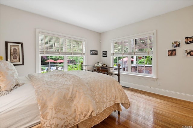 bedroom featuring light hardwood / wood-style floors