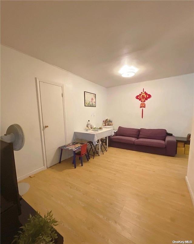 living room with light wood-type flooring