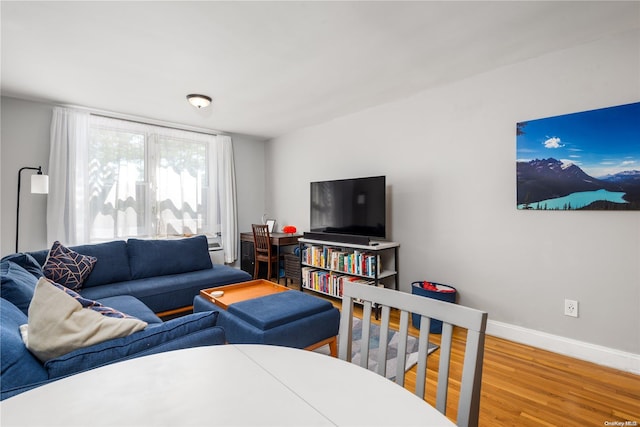 living room featuring hardwood / wood-style floors