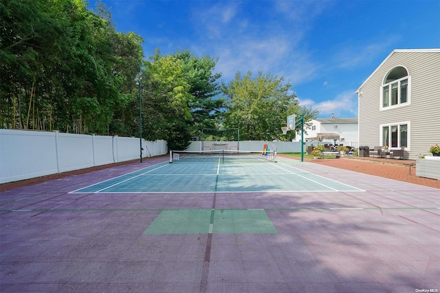 view of sport court featuring basketball court