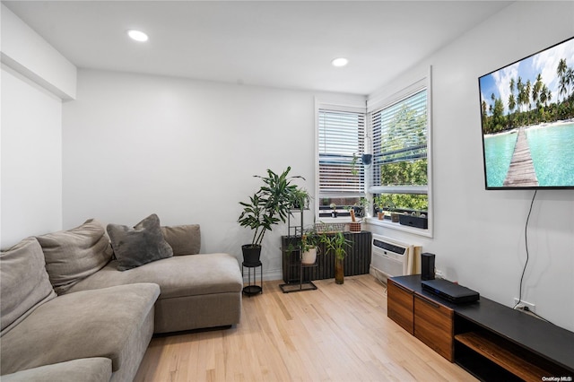 living room featuring light hardwood / wood-style floors