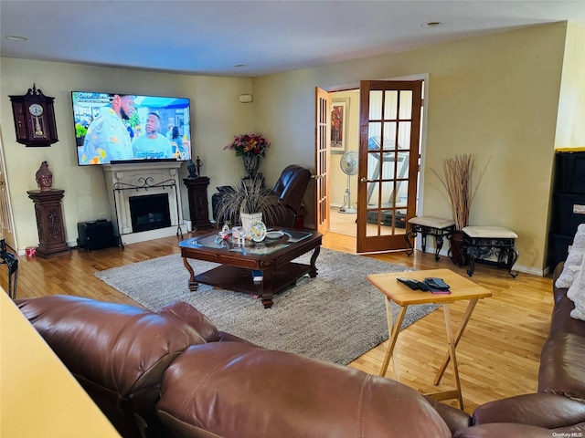 living room featuring light hardwood / wood-style floors