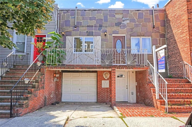 view of property featuring a garage