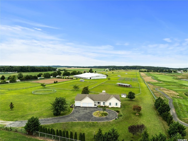 drone / aerial view with a rural view