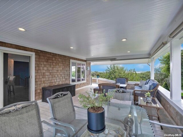 view of patio with an outdoor living space