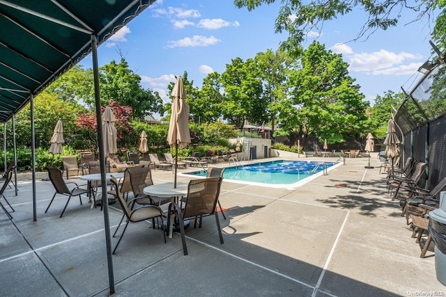 view of pool with a patio