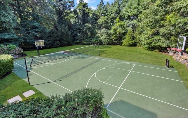 650 Chicken Valley Rd, Matinecock, NY 11560 - view of basketball court with community basketball court and a yard