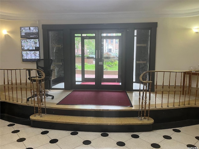 entrance foyer with crown molding