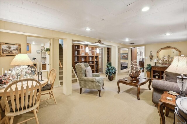 3 Pennington Dr, Huntington, NY 11743 - living area with carpet floors and recessed lighting
