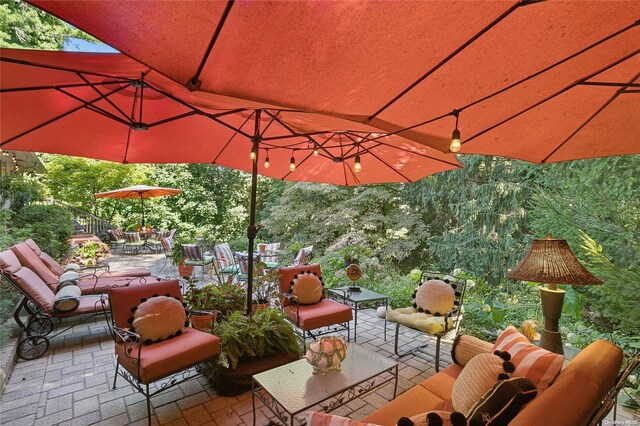 3 Pennington Dr, Huntington, NY 11743 - view of patio featuring outdoor dining space and an outdoor hangout area