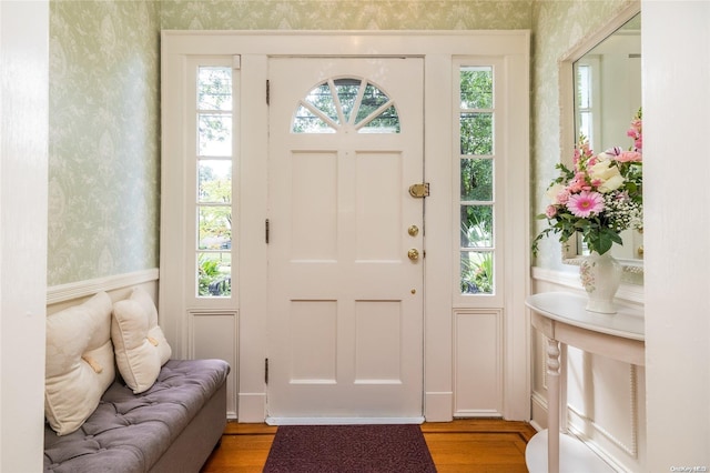 entrance foyer featuring light hardwood / wood-style floors