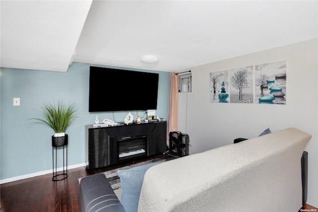 bedroom featuring dark wood-type flooring