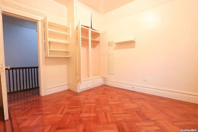 interior space featuring light parquet floors