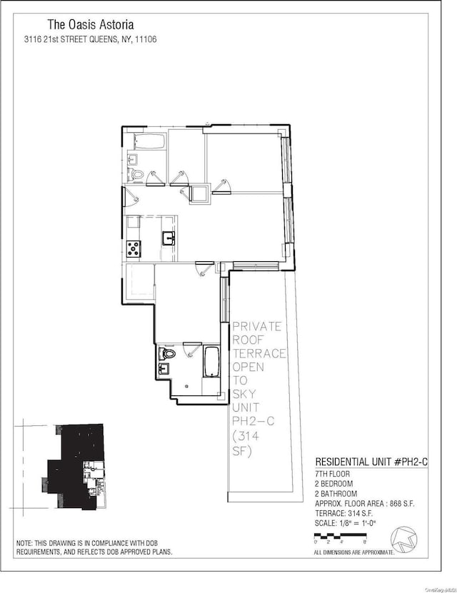 31-16 21st St Unit Ph2C, Astoria, NY 11106 - floor plan / room layout