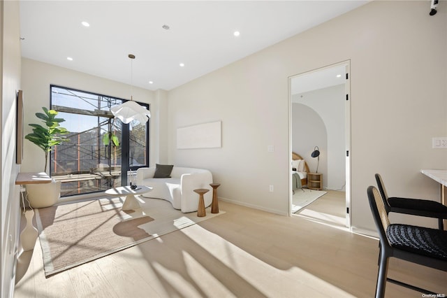 31-16 21st St Unit Ph2C, Astoria, NY 11106 - living room featuring wood finished floors, recessed lighting, and baseboards