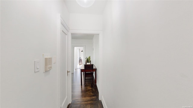 hall featuring dark hardwood / wood-style flooring