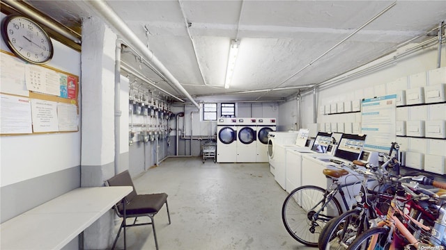 garage featuring washer and dryer