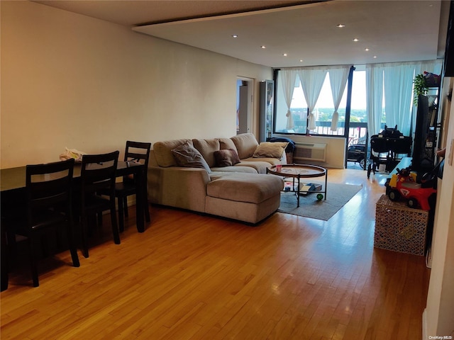 living room featuring light hardwood / wood-style floors