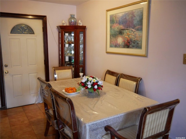 view of tiled dining room