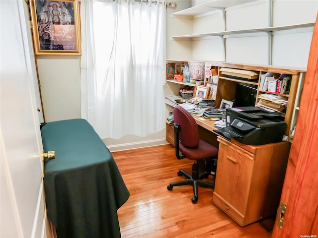 office space featuring light wood-type flooring