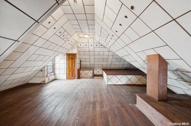 bonus room with dark hardwood / wood-style flooring