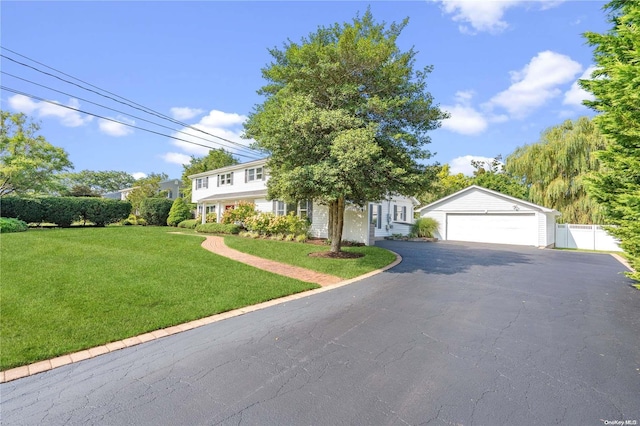 view of front of property with a front lawn