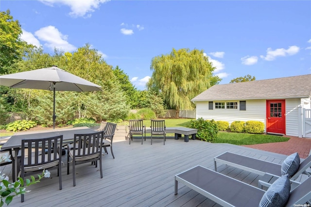 view of wooden deck