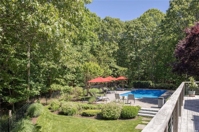 view of pool featuring a patio