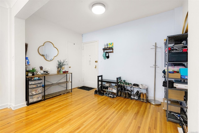 miscellaneous room with hardwood / wood-style flooring