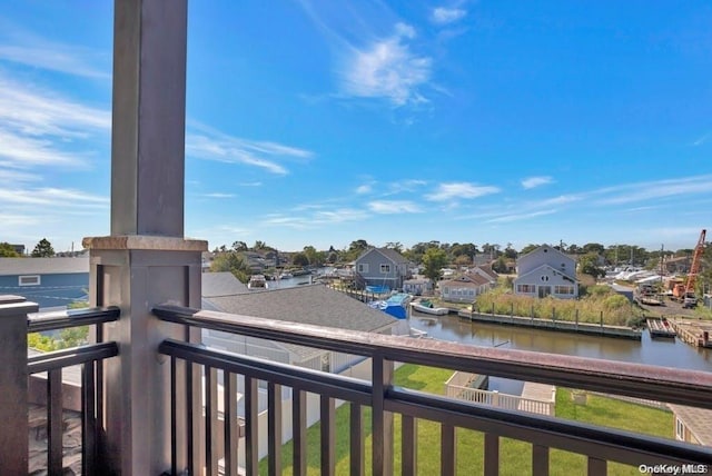 balcony with a water view