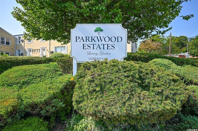 view of community sign