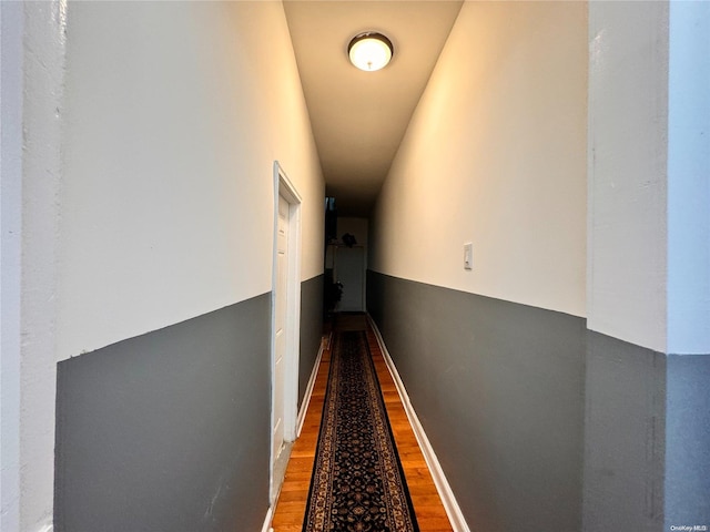 hallway featuring wood-type flooring