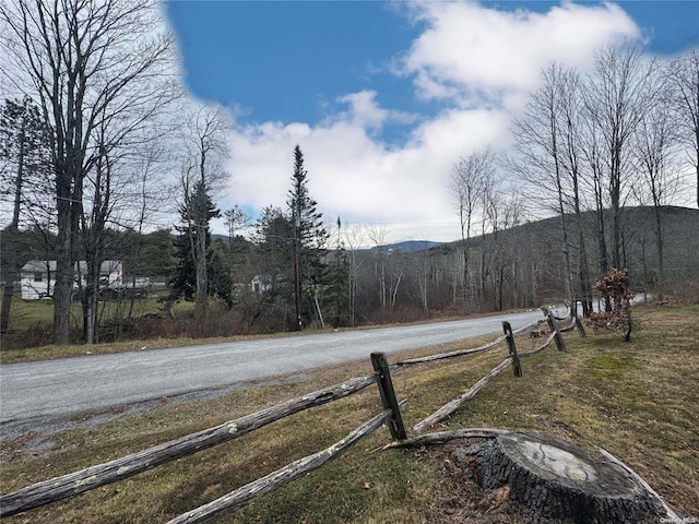 view of street with a mountain view