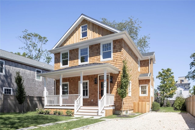 view of front of house with covered porch