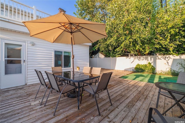 view of wooden deck