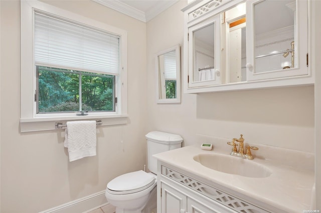 156 Ram Island Dr, Shelter Island, NY 11964 - bathroom with ornamental molding and vanity
