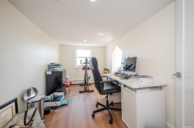 office featuring light hardwood / wood-style floors