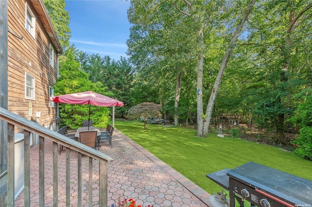 view of yard with a patio area