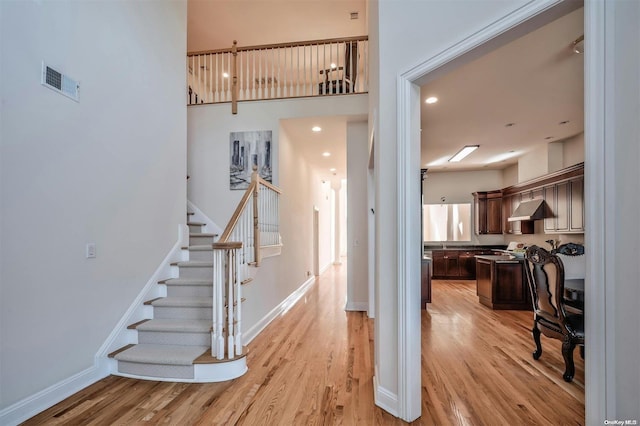 interior space with hardwood / wood-style floors