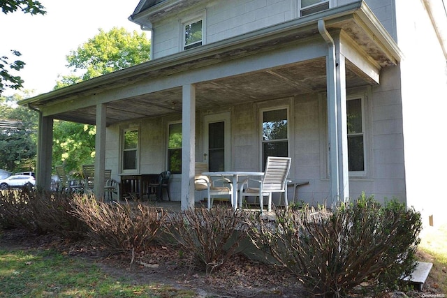 exterior space featuring covered porch