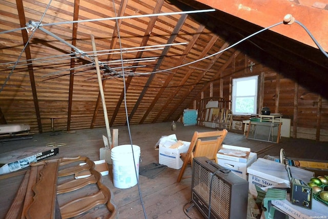 view of unfinished attic