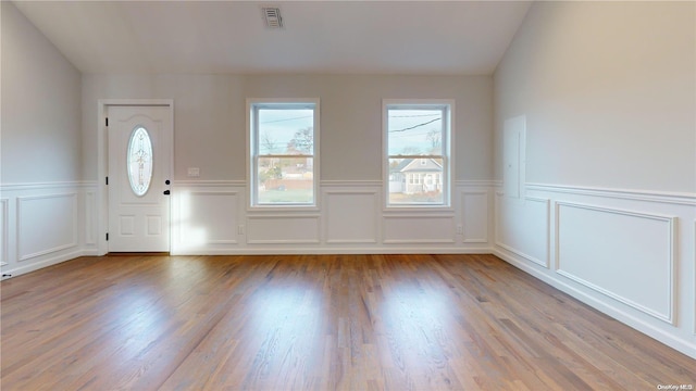 entrance foyer featuring light wood-type flooring