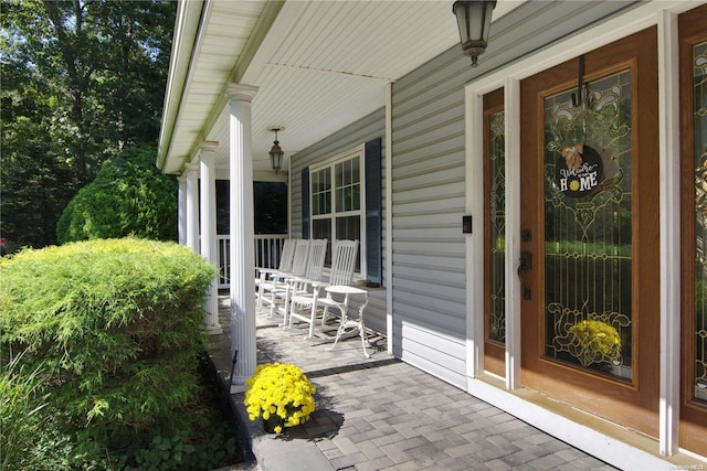 exterior space with covered porch