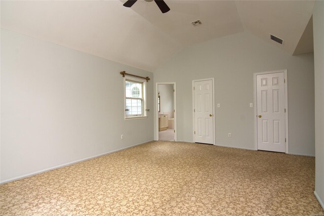 25 Whispering Woods Dr, Smithtown, NY 11787 - unfurnished room featuring carpet, a ceiling fan, vaulted ceiling, and baseboards