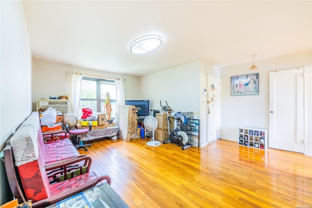 interior space with hardwood / wood-style floors