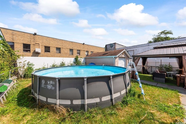 view of pool with a gazebo