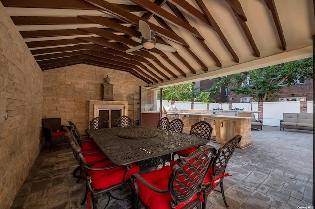 view of patio / terrace with ceiling fan